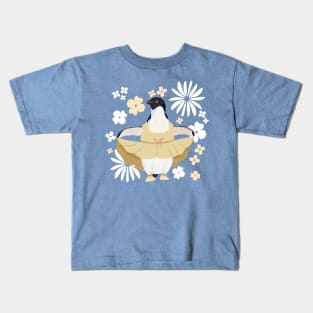 Cute Ballerina Penguin Flowers Kids T-Shirt